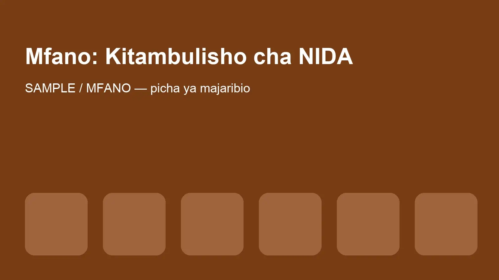 Picha ya jalada ya mfano: Kitambulisho cha NIDA